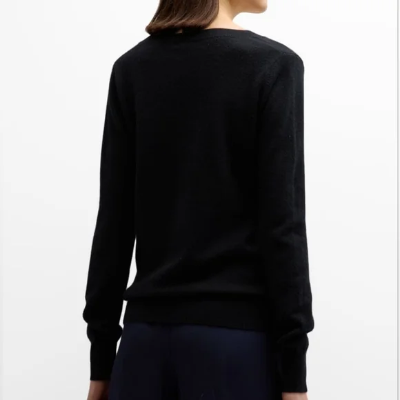 Neiman Marcus Cashmere Collection Cashmere Classic V-Neck Sweater Navy NWT $165 - Picture 2 of 10